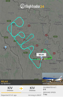 Plane spells out 'relax' with flight path over Moldova